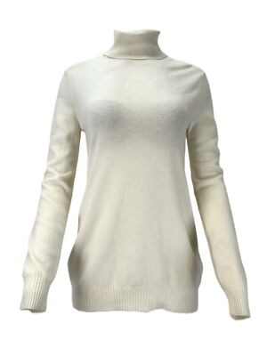 Max Mara Women's Bianco Latte Maresca Turtleneck Knitted Sweater Size M NWT | eBay US