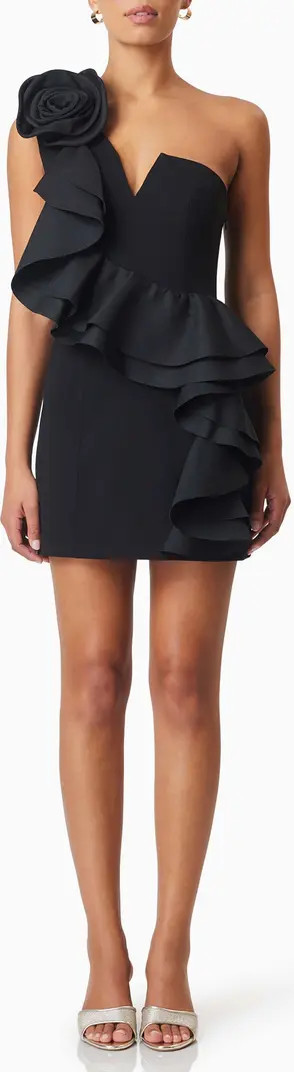 Halona Floral Detail One-Shoulder Cocktail Minidress | Nordstrom