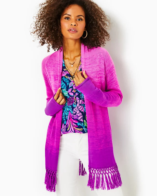 Tatum Ombre Fringe Cardigan | Lilly Pulitzer