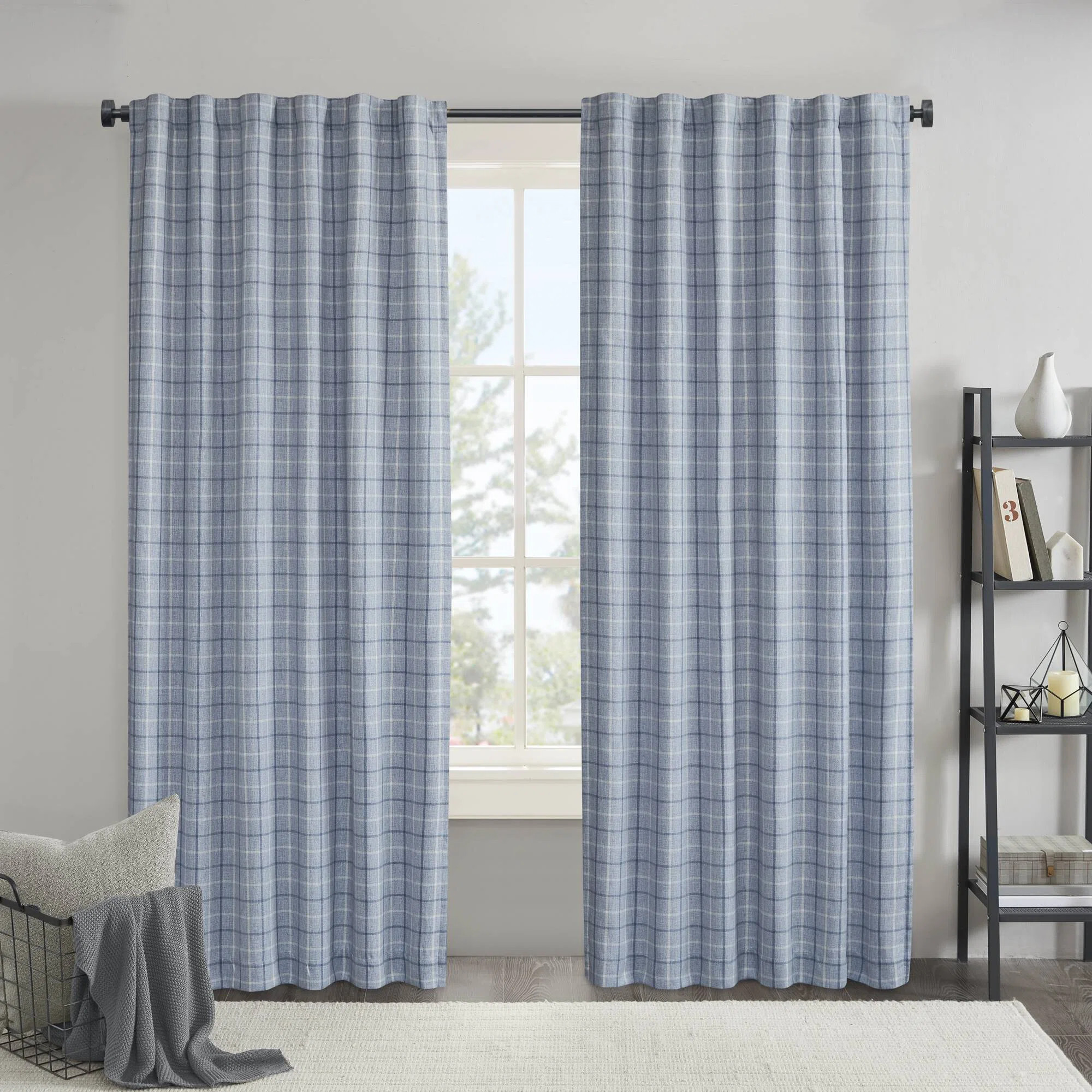 Anaheim Woven Plaid Room Darkening Thermal Fleece Lined Single Curtain Panel | Wayfair North America