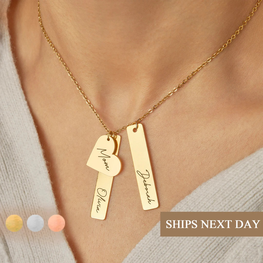 Personalized Necklace with Multiple Kids Names Personalized Jewelry Custom Engraved Necklace for ... | Etsy (US)