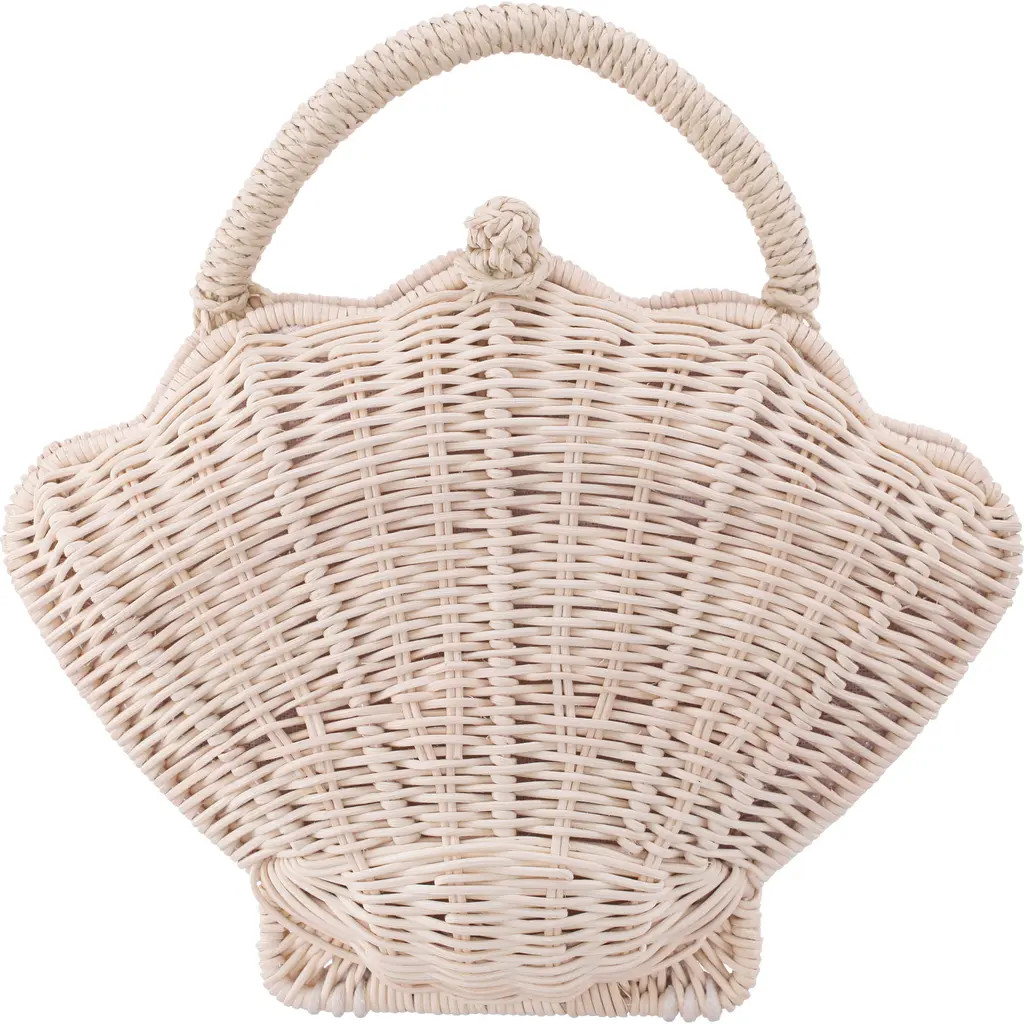 Nina Shelly Rattan Top Handle Bag in Light Natural at Nordstrom | Nordstrom
