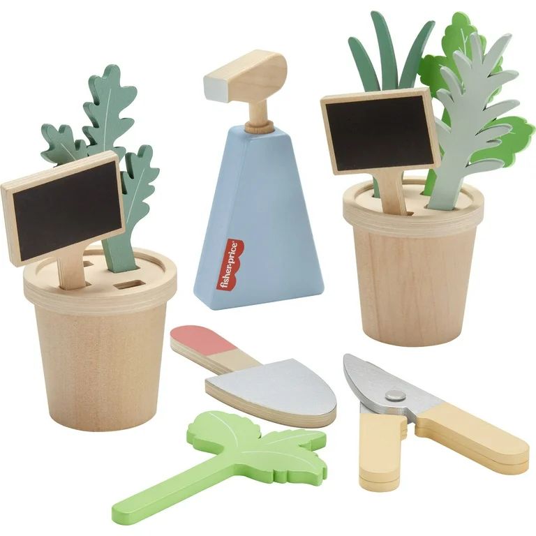 Fisher-Price Wood Herb Garden and Tools Playset, 12 Wood Pieces for Preschool Pretend, Ages 3+ Ye... | Walmart (US)