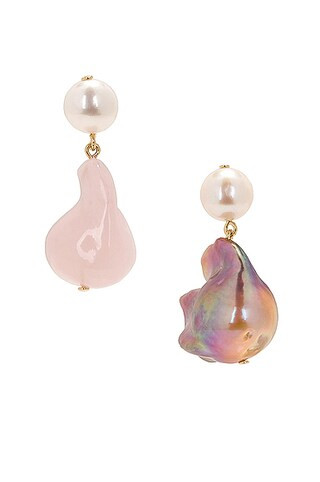 Completedworks Recycled Silver Bio Resin Pearl Earrings in Pink & 18k Gold Plate | FWRD | FWRD 