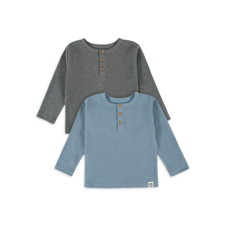 Modern Moments by Gerber Baby and Toddler Boy Long-Sleeve Waffle Henley T-Shirts, 2-Pack, Sizes 1... | Walmart (US)