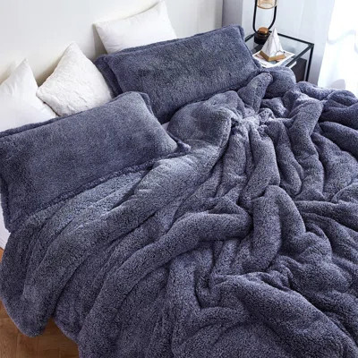 Original Plush Frosted Cobalt Blue Coma Inducer Oversized Comforter | Wayfair North America