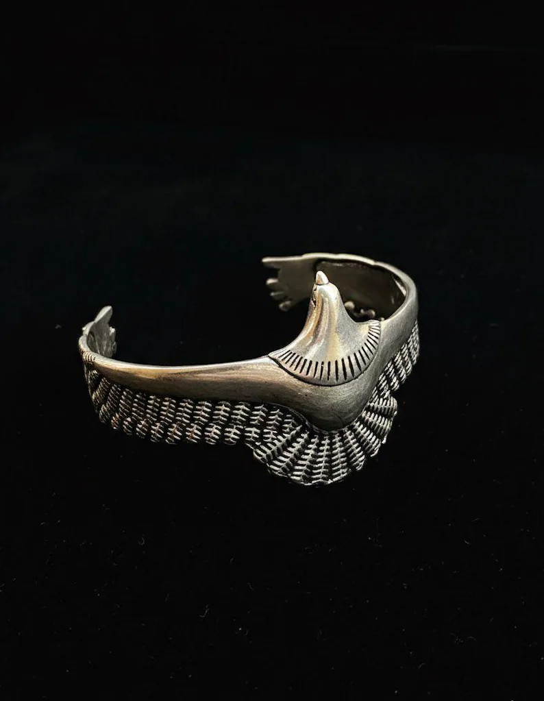 Sterling Silver Eagle Bangle: Boho Feather Cuff Jewelry - Etsy UK | Etsy (Global)