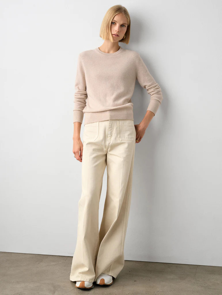 Essential Cashmere Crewneck | White and Warren