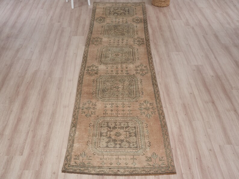 3x11 Vintage Rug Neutral Runner Brown Runner Turkish - Etsy Canada | Etsy (CAD)