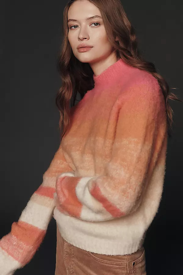 Maeve Brushed Wool Blend Ombré Sweater | Anthropologie (US)