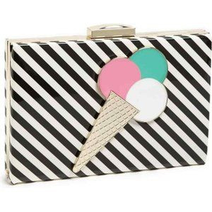 KATE SPADE "MISS PENNY'S" VINYL EMANUELLE ICE CREAM FRAME BOX CLUTCH | Poshmark