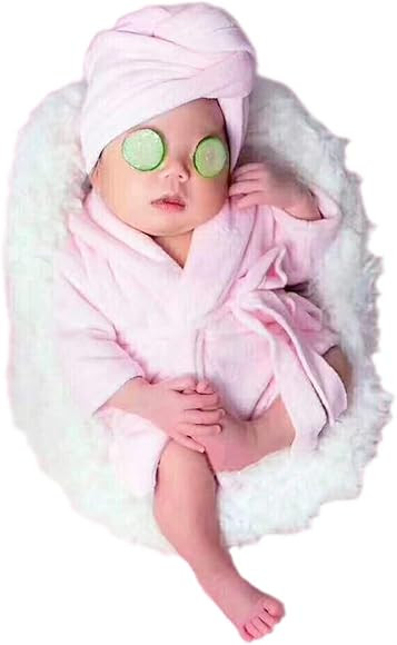 Newborn Baby Photo Props Bathrobes With Towel Sets for Boys Girls Baby Photography Props Pink | Amazon (US)