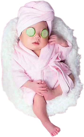 Newborn Baby Photo Props Bathrobes With Towel Sets for Boys Girls Baby Photography Props Pink | Amazon (US)