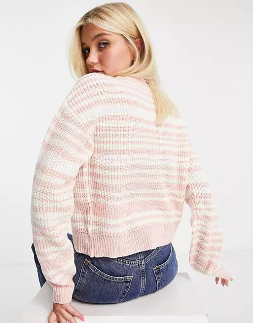 Wednesday's Girl relaxed sweater in pastel stripe | ASOS (Global)