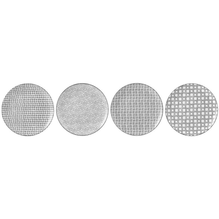 Mainstays Chiara 4 Piece Stoneware Round Gray Dinner Plates | Walmart (US)