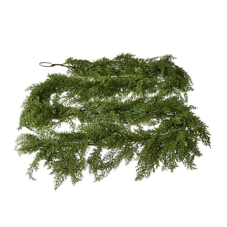 My Texas House Unlit Real-touch Cedar Evergreen Artificial Christmas Garland, Green, 9',PE | Walmart (US)