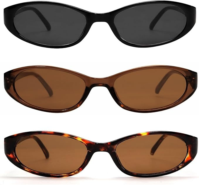 GUVIVI Retro Oval Sunglasses for Women 2026 90s Small Chic Cat Eye Sun Glasses Sunnies Lightweigh... | Amazon (US)