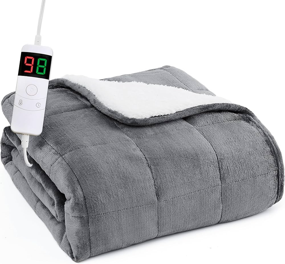 L'AGRATY Heated Weighted Blanket for Adults - 50"x60" 10lbs Electric Throw Fast Heating Heavy Bla... | Amazon (US)