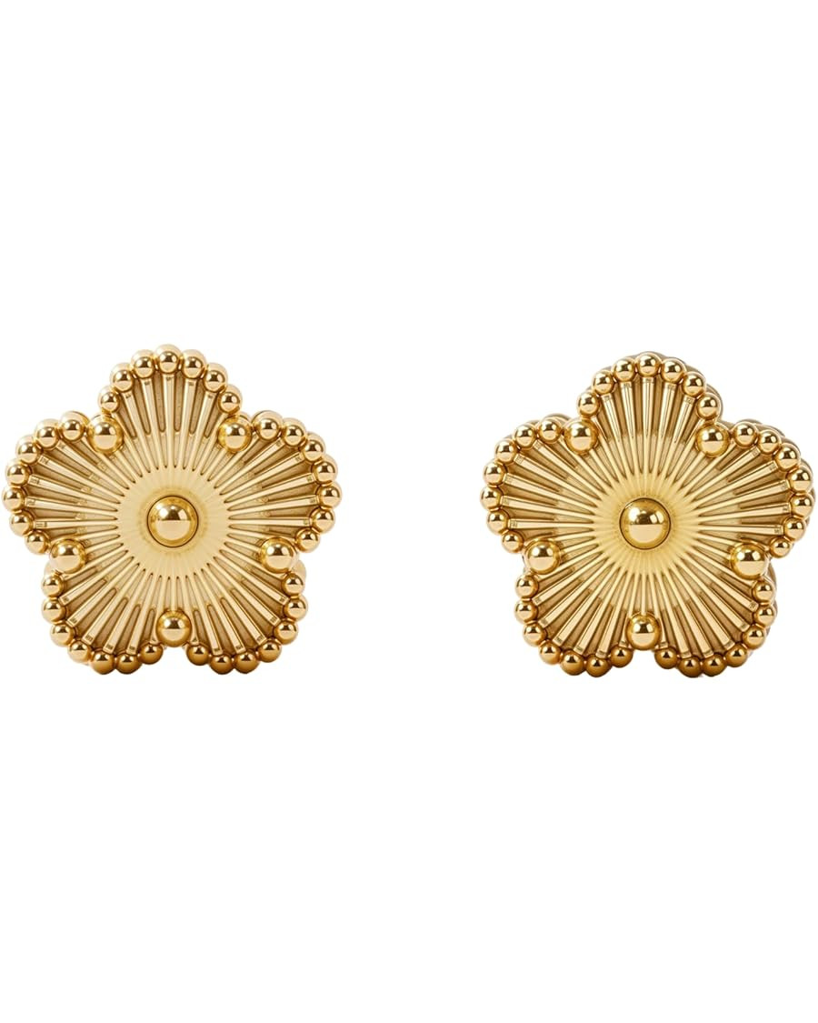 Gold Earrings for Women | Designer Gold Clover Stud Earrings | Lovely Gift - Gold | Amazon (US)