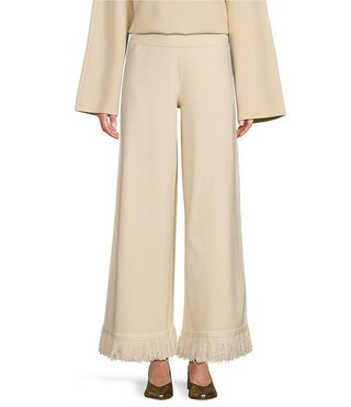 Antonio Melani x Elizabeth Damrich Sofa Wool Blend Wide Leg Fringe Pant | Dillard's | Dillard's