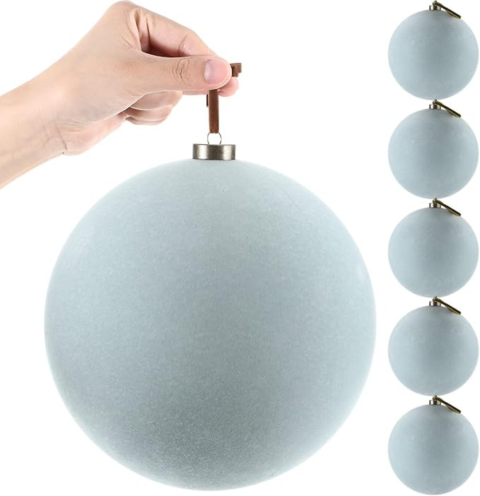 Weysat 6 Pcs 8 Inch Extra Large Velvet Christmas Ball Ornaments Set Flocked Holiday Ornaments Gia... | Amazon (US)