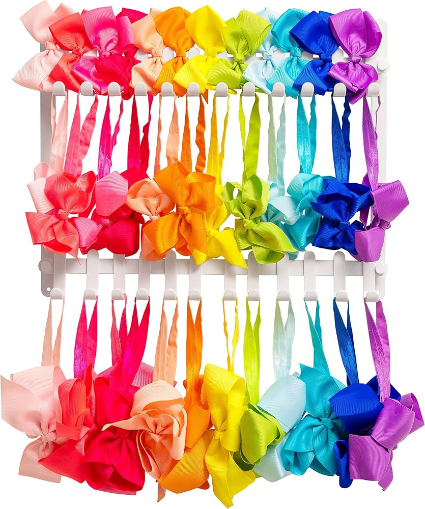 Metal 30 Hook Medium Size Headband Display and Headband Organizer for Girls Hair Bows Holds up to... | Amazon (US)