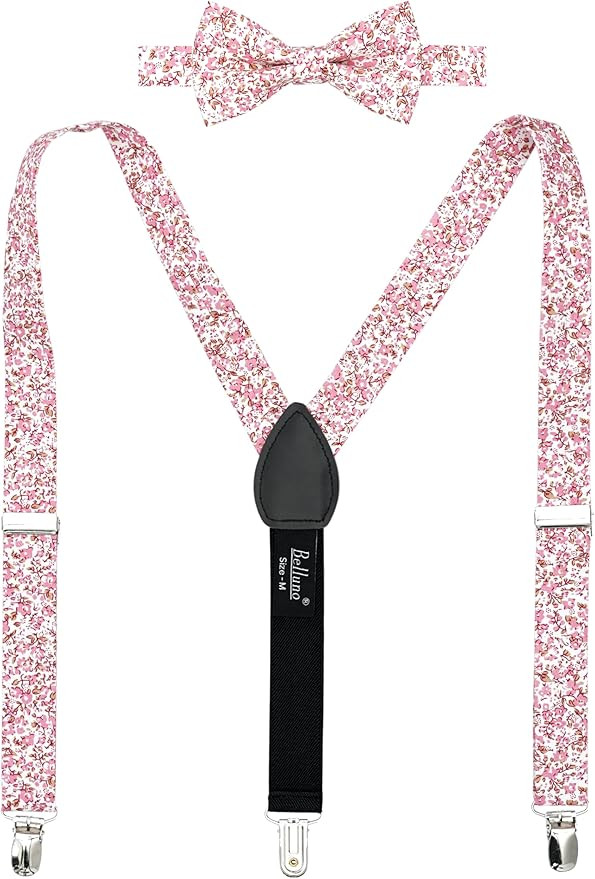 Boys' Floral Suspenders and Bow Tie Set, Pre-Tied Cotton Bowtie for Kids from Toddlers to Teens | Amazon (US)