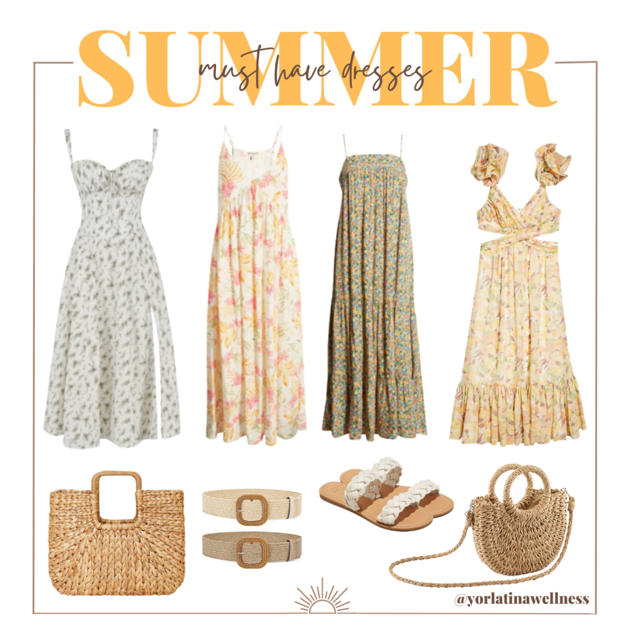 Summer must have dresses, vacation outfit, summer outfit, spring outfit, resort outfit, boho dresses, maxi dresses, floral dresses, straw mini, straw bag, boho bag, nude sandals, summer belt, travel outfit 

#LTKunder100 #LTKunder50 #LTKSeasonal