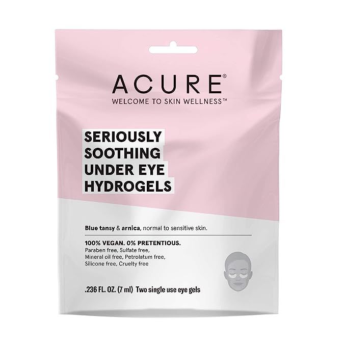Acure Seriously Soothing Under Eye Hydrogels, 100% Vegan, For Dry to Sensitive Skin, Blue Tansy &... | Amazon (US)