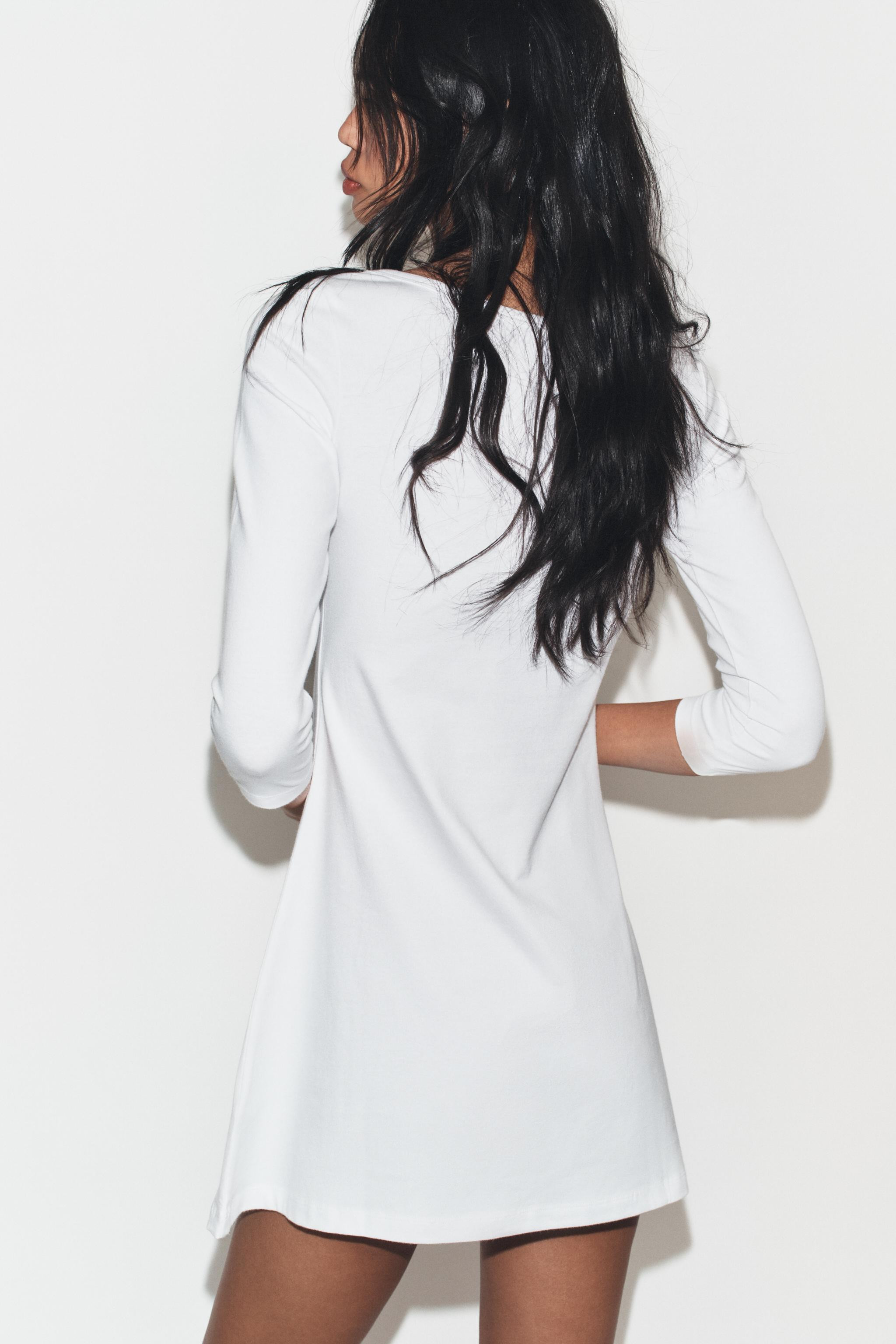 SHORT BOAT NECK DRESS | Zara US