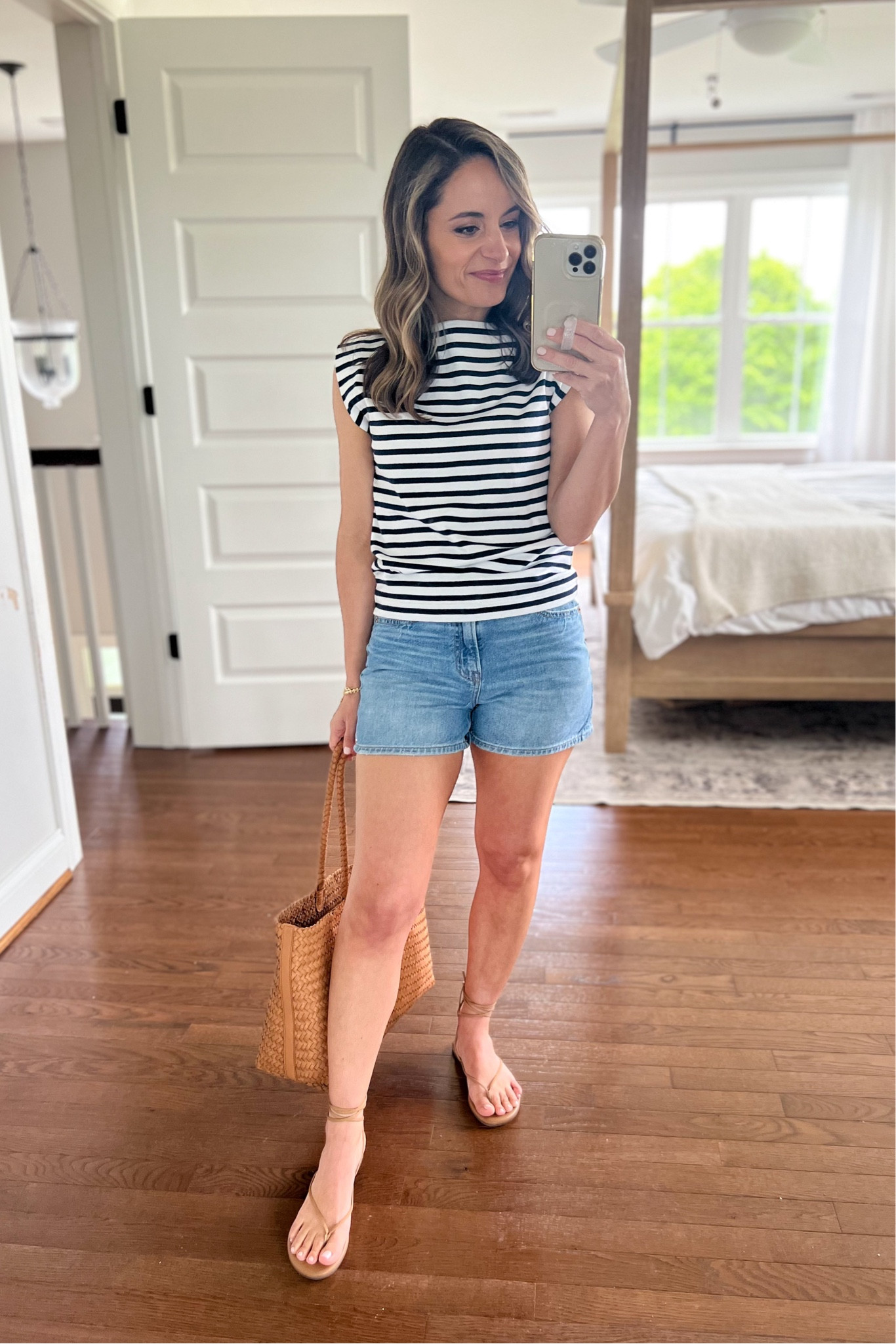 Another affordable summer outfit idea! 

Top: petite xxs 
Shorts: 00 tts 
Sandals: size up if in between sizes 



#LTKSeasonal #LTKstyletip