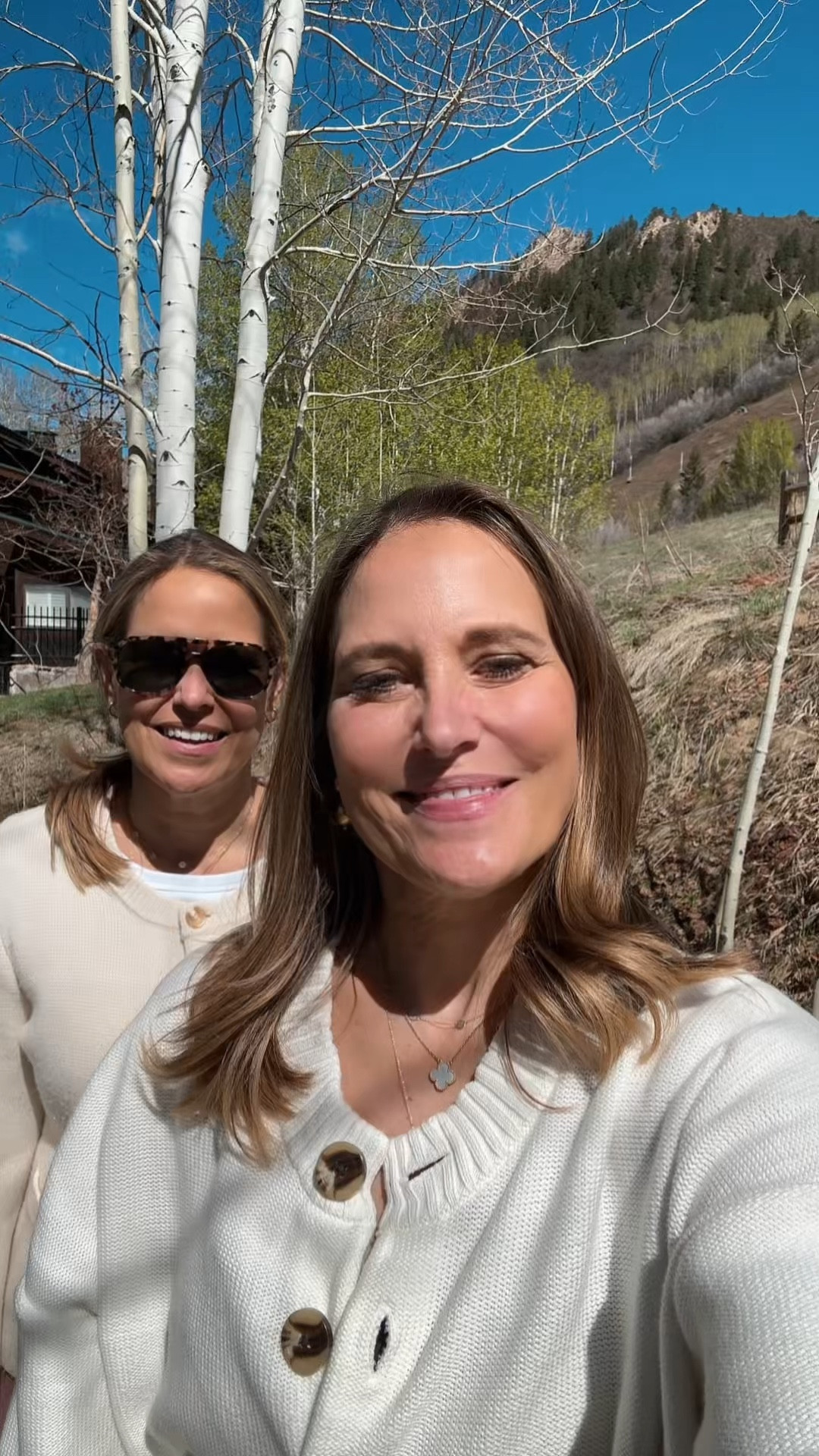 Whether throwing over a dress, a top or even going for a hike, these are hands down our most versatile sweaters in the closet. I pack them EVERY TIME!

Tegan is wearing one of them the structured cashmere sweater (that’s actually a look a like to another $500 one) and Tiffany is wearing the organic cotton sweater (Tegan brought hers in black for the trip), but don’t stop there because the $50 cashmere we wear all the time too! They come in so many colors too! If you haven’t, give them a try! Trust us and there are one year returns too!

The first three are the ones we take EVERY time!

#LTKdayinmylife #LTKOver40 #LTKootd