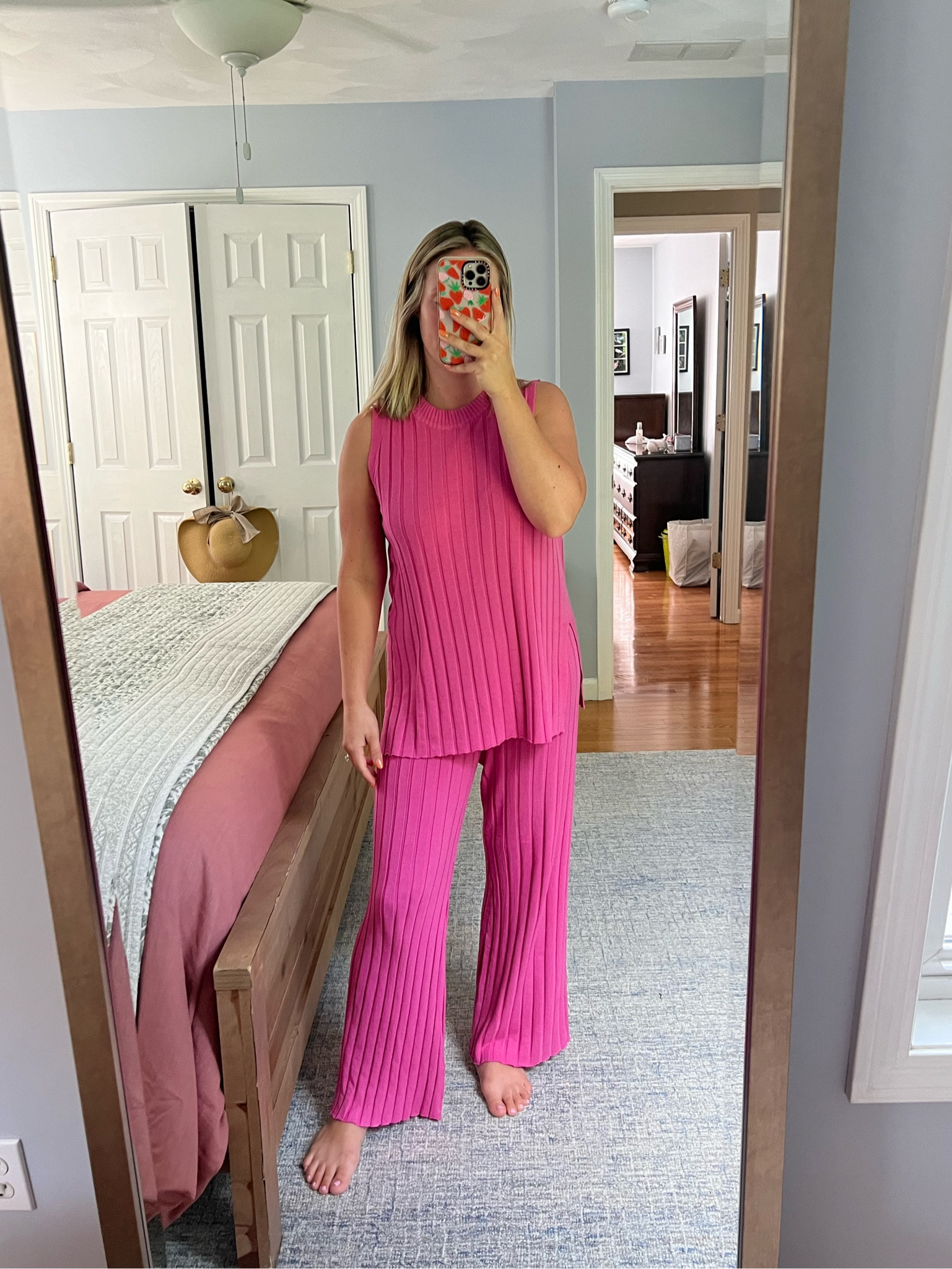 Amazon, two piece set, sweater set, pants, tank, ribbed set, wide leg, pink, fall set, fall top, this set is perfect for work? Wearing a size small! Prime day sale  

#LTKSeasonal #LTKActive #LTKFindsUnder100