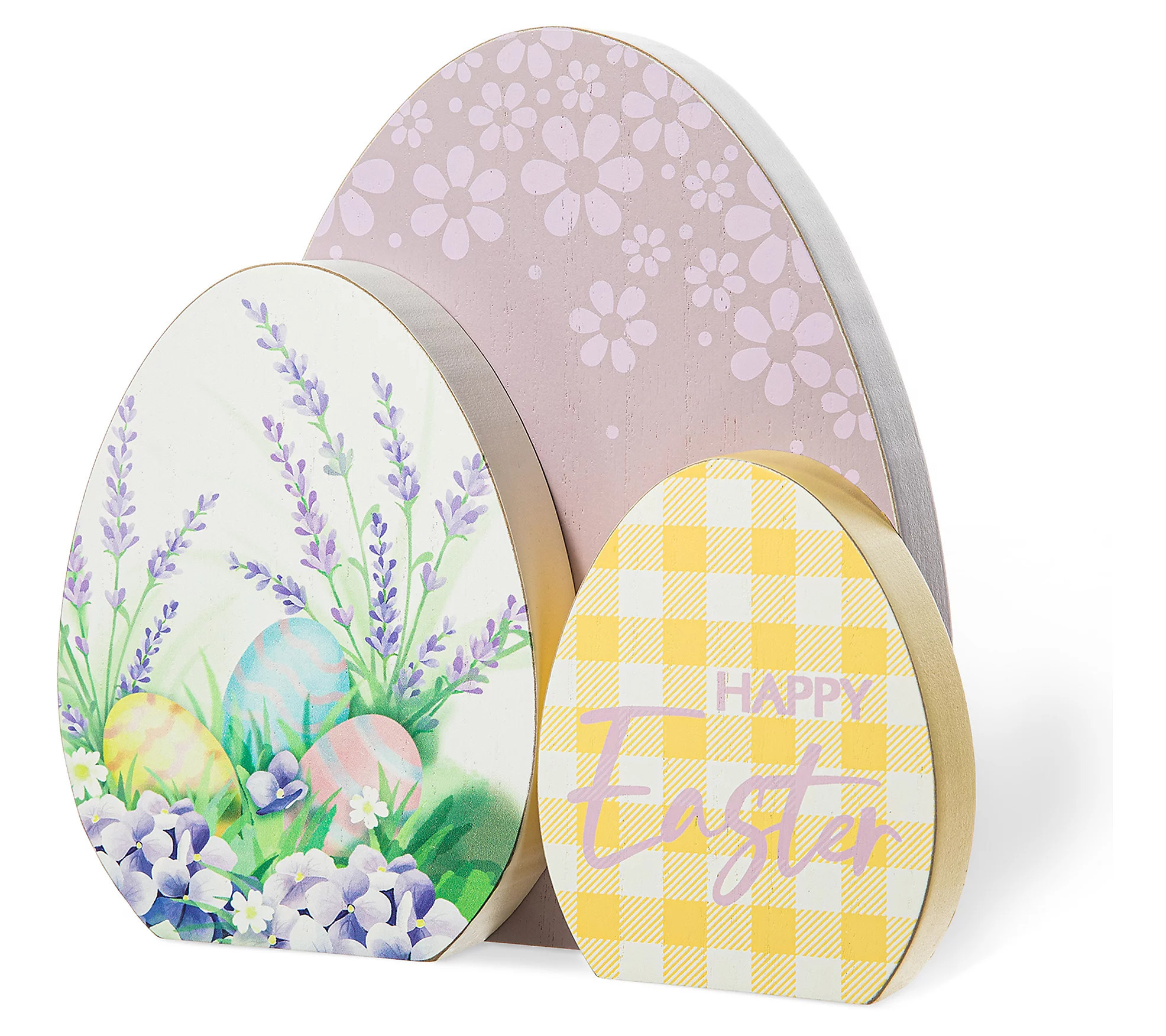 Glitzhome 7.75 Wooden Spring and Easter Eggs Table Decor | QVC