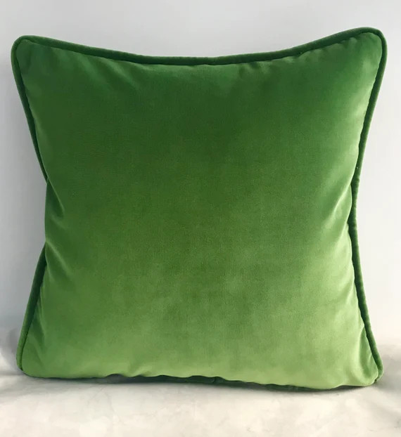Green Pillow Cover Velvet Pillow All Size Pillows Custom Made Pillow Velvet Pillow Cover 18X18 Ve... | Etsy (US)