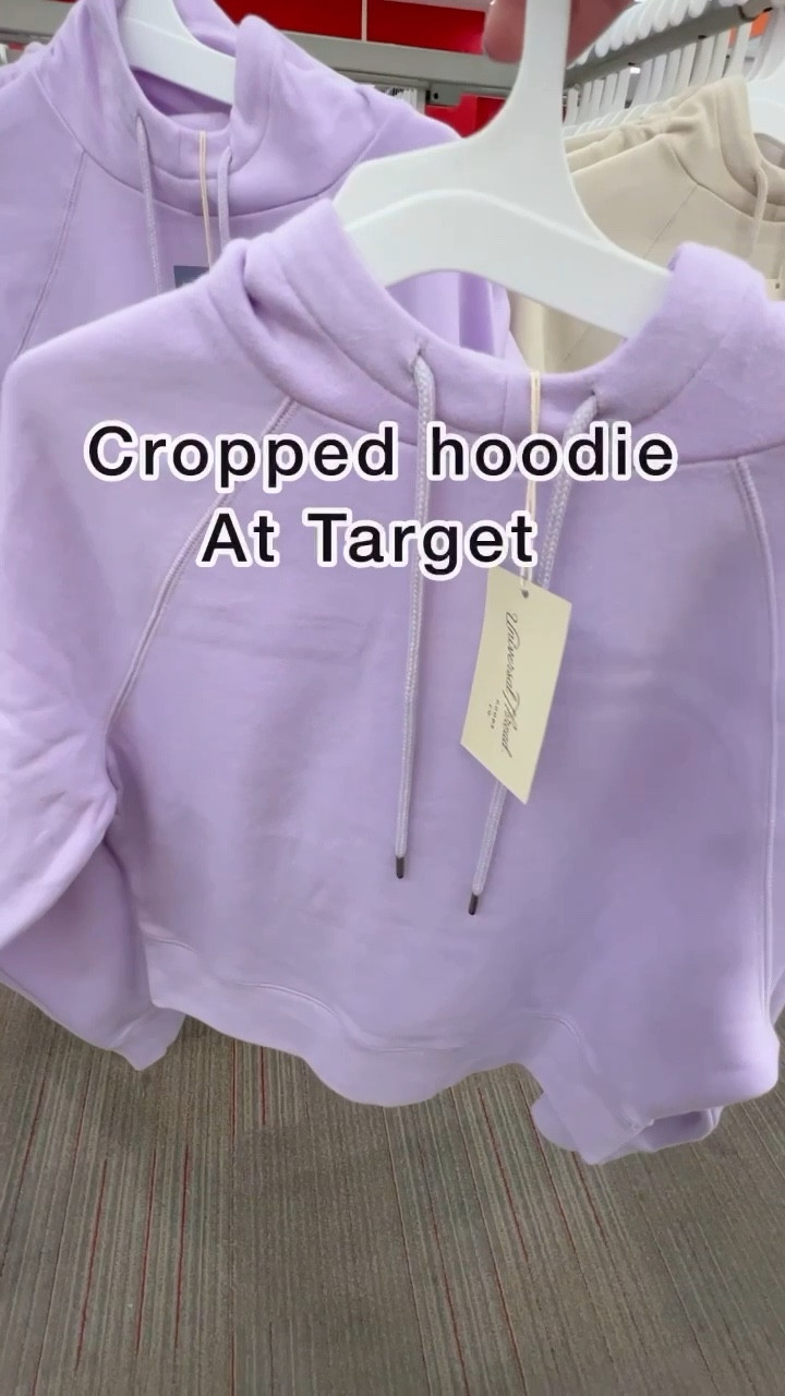 Women's Cropped Hooded Zip-up Sweatshirt - Universal Thread™ Pink