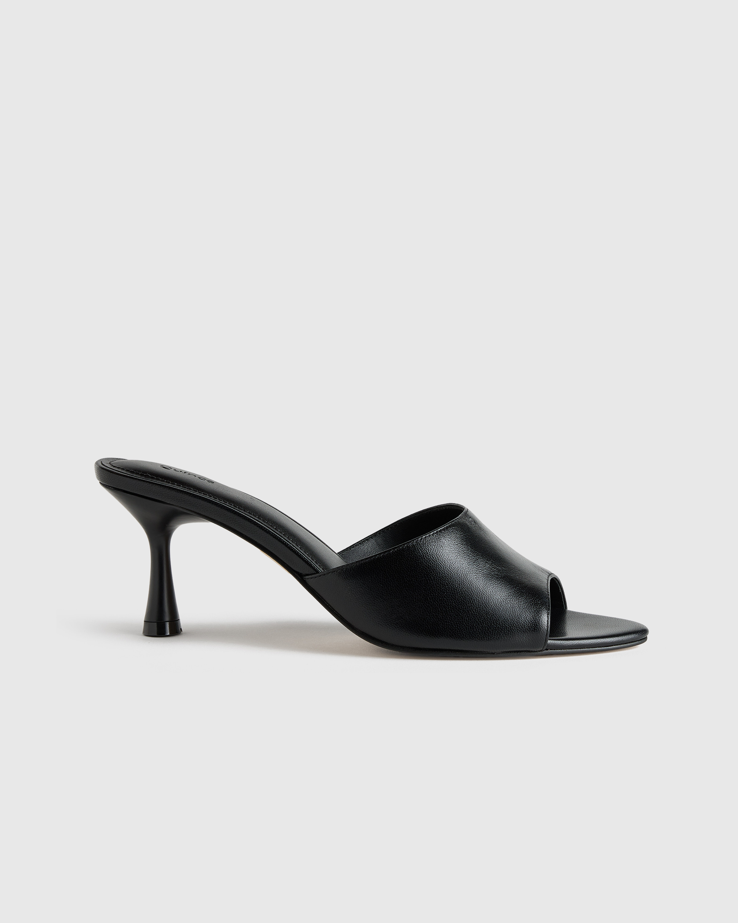 Quince | Women's Italian Leather 65mm Stiletto Mule in Black, Size 9 | Quince