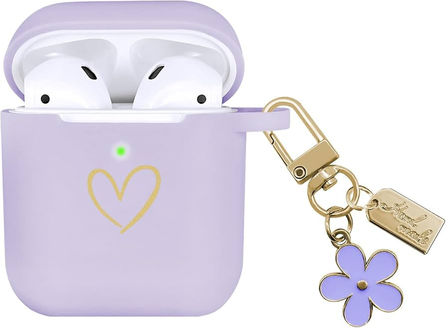 Compatible with AirPods Case Cover, Soft Silicone Case with Gold Heart Pattern for AirPods 2&1 Ge... | Amazon (US)