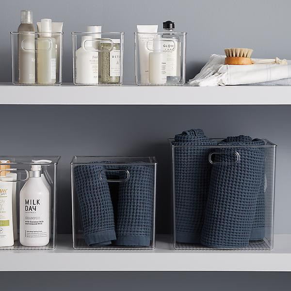 iDesign Linus Cube Bins with Handles | The Container Store
