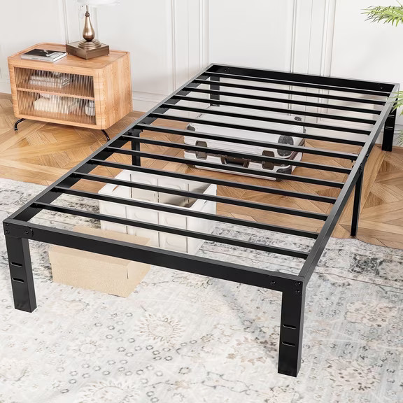 Neche King Upholstered Platform Bed Frame - 51" Tall Curved Wingback, Soft Fabric, Retro Sleigh S... | Walmart (US)