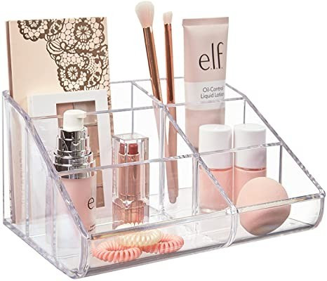 Amazon.com: STORi Clear Plastic Vanity Makeup Organizer | 6-Compartment Holder for Brushes, Eyesh... | Amazon (US)