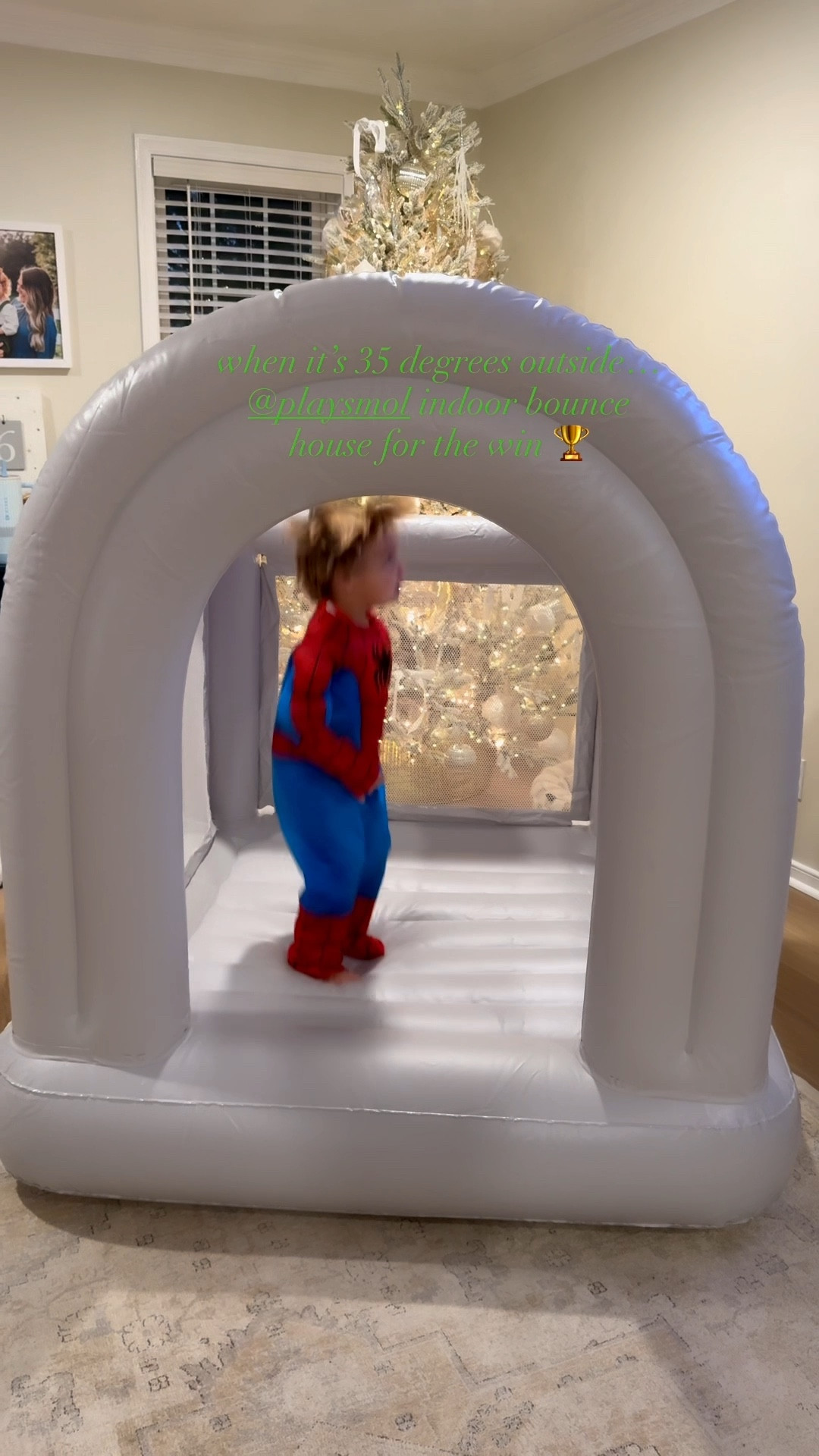 SMOL has created an amazing indoor bounce house with an indoor blower. A must have during the winter months to get the wiggles out. 👏 🤍 

#LTKKids #LTKmomlife #LTKGiftGuide