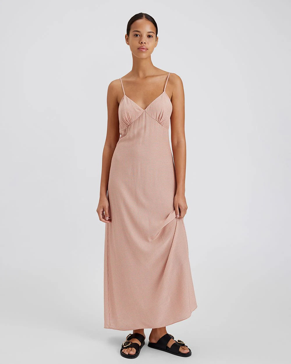 The Rosetta Dress Baby Polkadot Taupe | Solid & Striped