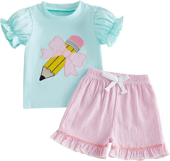 Toddler Baby Girl Summer Clothes T-Shirt Shorts Set Cute Outfits | Toddler Baby Girl Summer Cloth... | Amazon (US)
