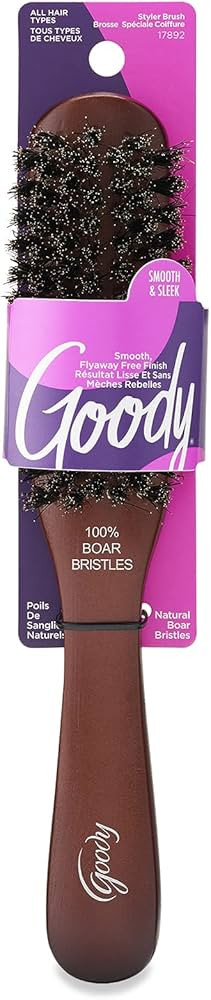 Goody Smooth and Sleek Wood Styling Brush with Natural Boar Bristles, Flyaway Free Finish, For Al... | Amazon (US)