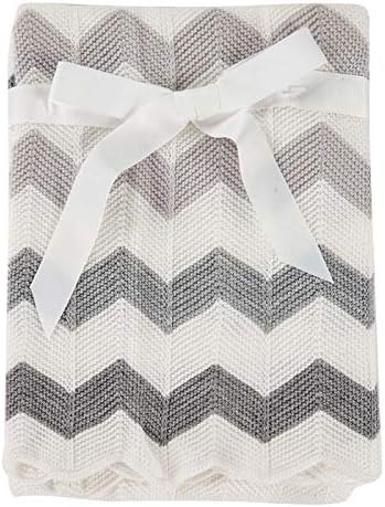 Cozyholy Baby Blanket Knitted Grey Chevron Soft Toddler Nursery Crib Throw Blankets Receiving Swaddl | Amazon (US)