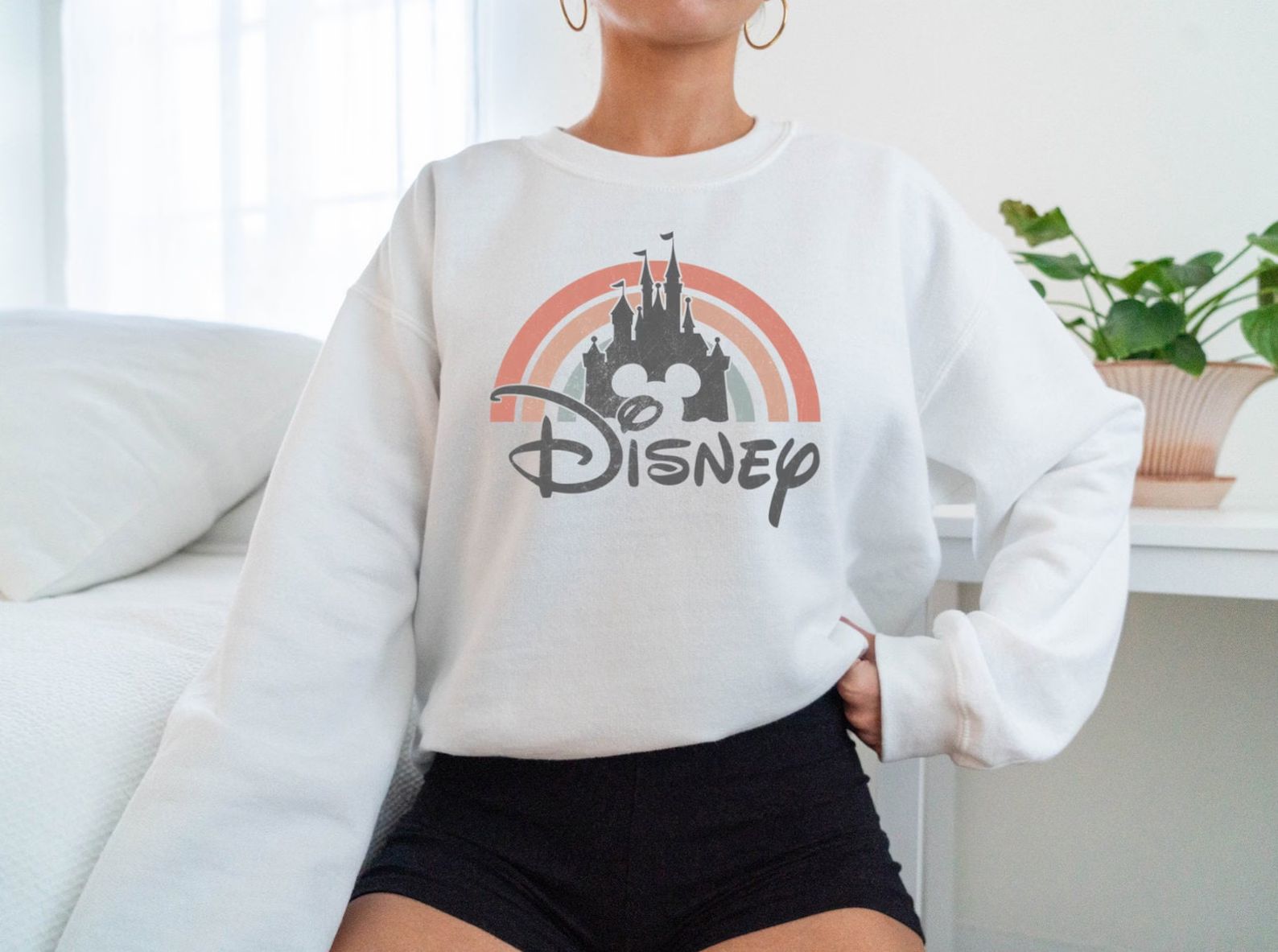 Disney Rainbow Castle Sweatshirt Disney Vintage disney - Etsy | Etsy (US)