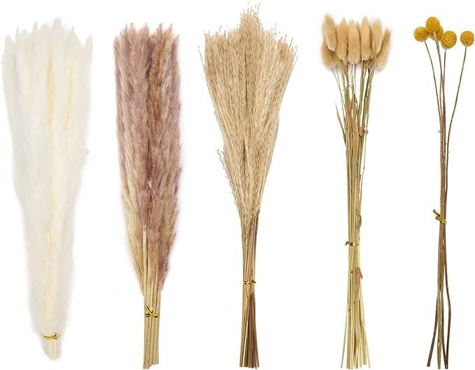 85 Pieces Dried Pampas Grass Boho Decor - 17.5" Natural Fluffy Dried Flowers for DIY Decor Birthd... | Amazon (US)