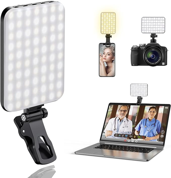 ALTSON 60 LED Portable Selfie Light Video Conference Lighting with Clip & Camera Tripod Adapter R... | Amazon (US)