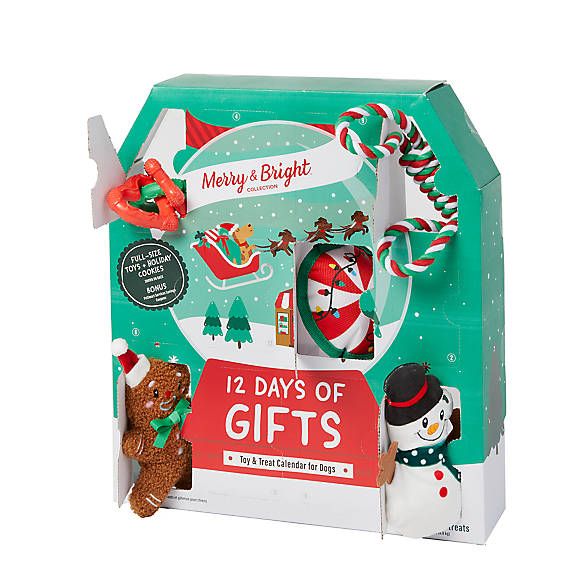 Merry & Bright™ Holiday Dog Advent Calendar with 9 Holiday-Themed Toys & 3 Bags of Treats | PetSmart